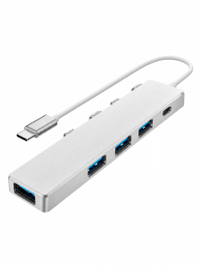 Орбита OT-PCR20 Серебро концентратор USB 2.0 (4*USB+Type-C)